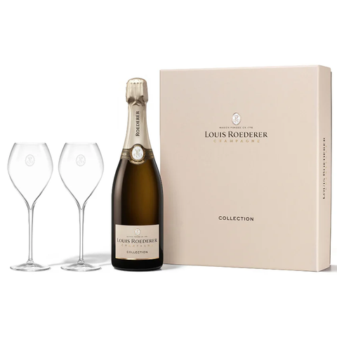 Louis Roederer Brut Collection Champagne with 2 Flutes Gift Set